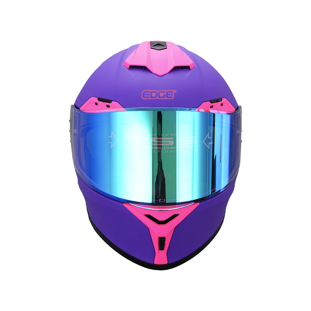 Casco abatible EDGE ORCHID-GX7 morado mate, vista frontal
