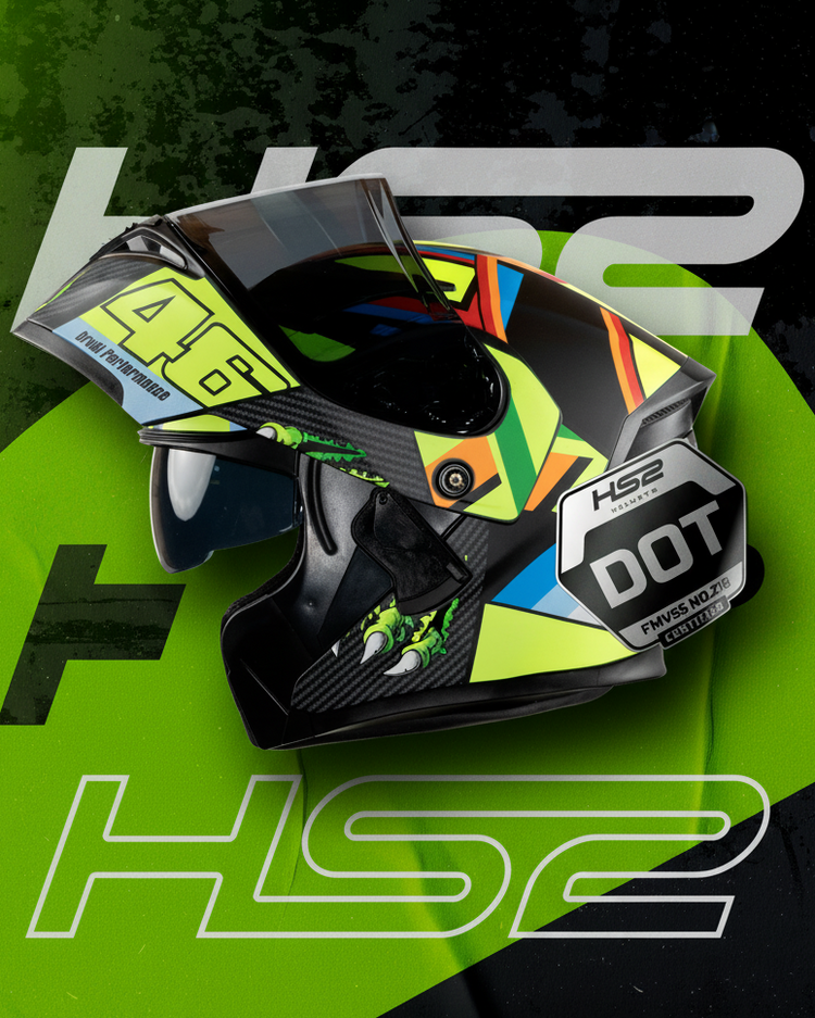Casco Modular HS2 con fondo